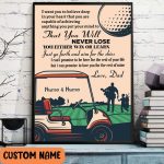 Personalized Golf Dad And Son Never Lose Sketch Poster Gift For Father’s Day