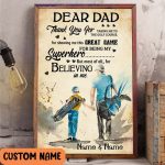 Personalized Golf Dad And Son Poster Loving Letter From Son