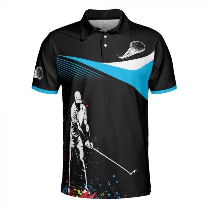 Men Golfer Tee Golf Survive All The Crazy Watercolor Polo Shirt