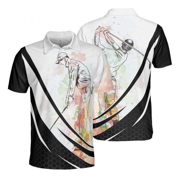Personalized Men’s Golf Shirts, Swing Golfer Polo – Golf Club 3D T-Shirt Short Sleeve