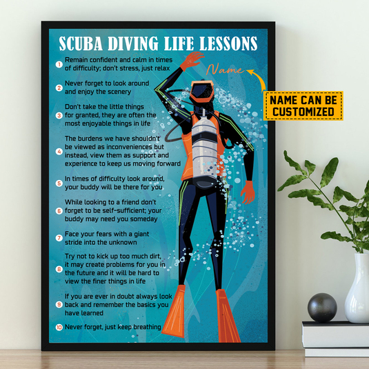 Scuba Diving Life Lessons Posters- Motivational Wall Art For Scuba Diver