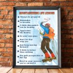 Mountaineering Life Lessons Poster Gift for Mountaineer Mountain Climber