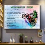 Personalized Motocross Life Lessons Poster, Motorcycles Wall Decor Dirt Bike Art, Biker Gift