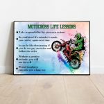 Personalized Motocross Life Lessons Poster, Motorcycles Wall Decor Dirt Bike Art, Biker Gift