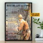 Personalized Hunting Life Lessons Poster – Hunting Wall Art, Gift for Hunter Man Cave Decor