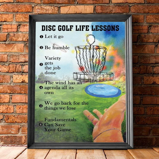 Custom Disc Golf Life Lessons Poster, Inspirational Disc Golf Poster, Gift for Disc Golf Player