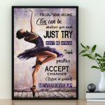 Never Give Up Inspirational Ballet Poster – Gift for Ballerina Ballet Dancer Ballet Lover