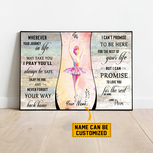 Ballet Art Poster – Inspirational Poster for Ballerina Dancer Ballet Lover Mom Gift for Daughter