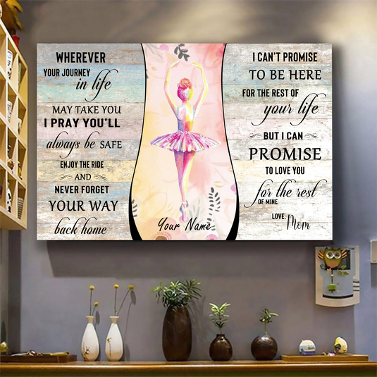 Never Give Up Inspirational Ballet Poster – Gift for Ballerina Ballet Dancer Ballet Lover