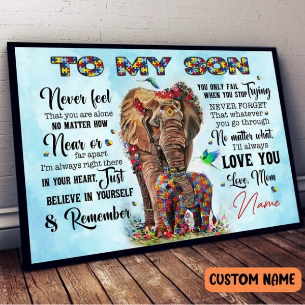 Loving Letter For Autism Son Poster Meaningful Wall Art From Support Mother