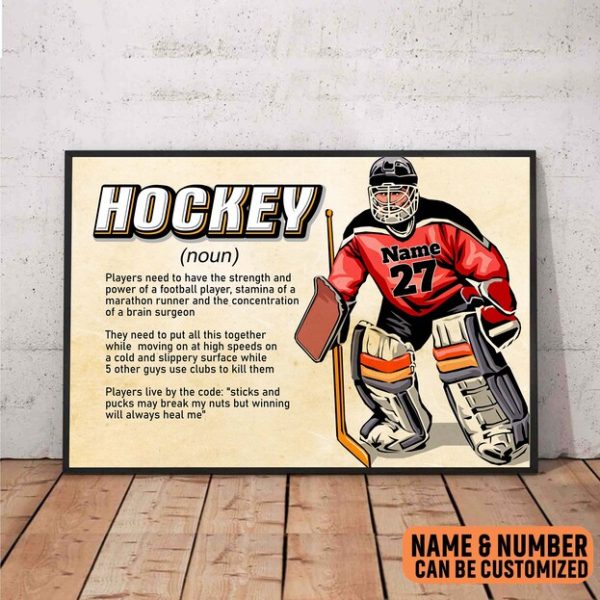 Defenseman Hockey Poster – Keep Your Head Up Personalized Wall Art