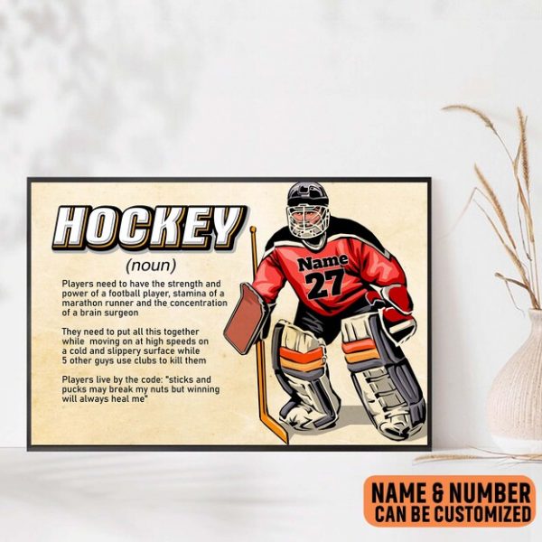 Hockey Players Have The Strength And Power Of A Football Player Personalized Wall Art
