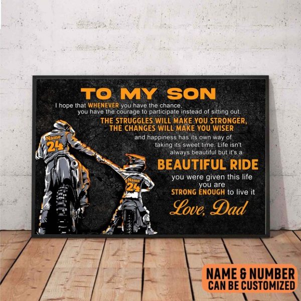 Personalized Every Mile Is My Destination Motocross Poster, Gift for Motocross Rider
