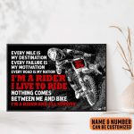 Personalized Every Mile Is My Destination Motocross Poster, Gift for Motocross Rider