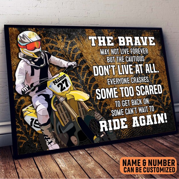 Inspirational Wall Art Co. - Find Yourself - Motocross Fox Moto Gift Teens  Dirtbike ATV Freestyle Racing Gift Boys Motivation Quotes Posters Print for