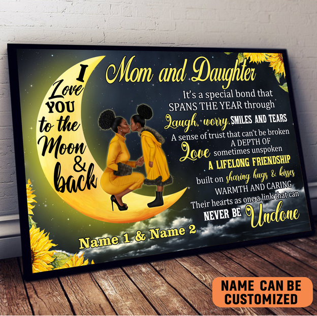Mom And Daughter Special Bond Landscape Poster Mother’S Day Gift