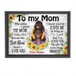 Personalized Black Mom And Daughter Sunflowers Poster Meaningful Gift