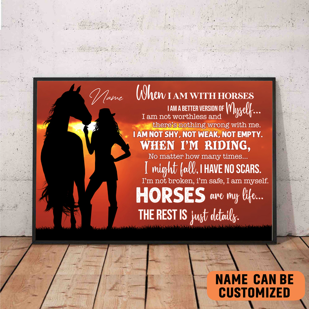 Cowgirl Riding Horse Poster – I Am A Better Version Of Myself Custom Wall Art