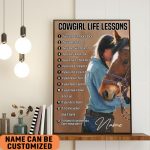 Cowgirl Life Lesson Quotes Poster Horse Riding Wall Art For Cowgirl Cowboy Gift