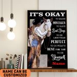 Cowgirl Poster – Inspirational It’s Okay To Not Be Okay Quote Wall Art