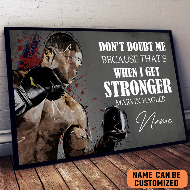 American Professional Boxer With Motivational Saying Poster Ideal Gift