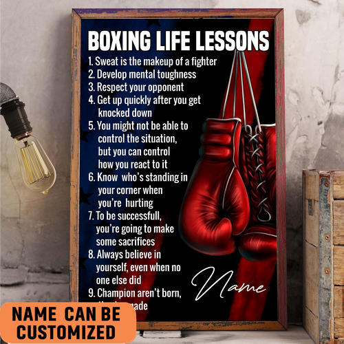 Boxing Life Lessons Personalized Poster- Inspirational Wall Art