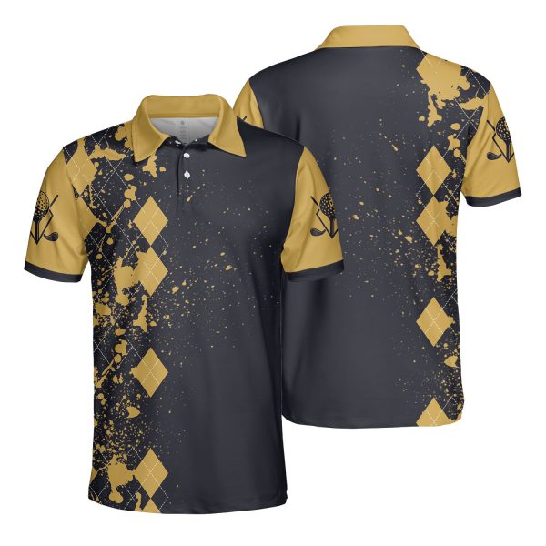 Beer and Golf Painting Motif Polo Shirt Active Wear For Golf Tennins Running