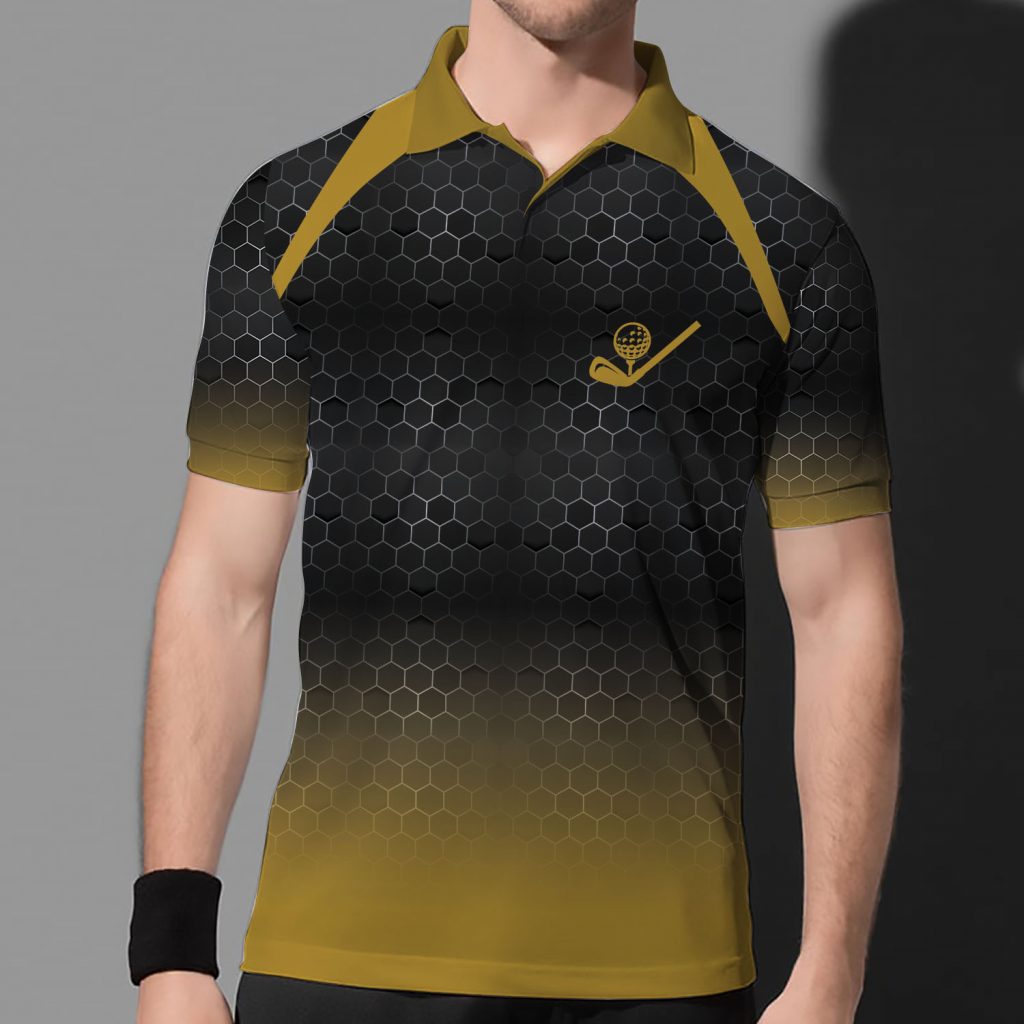 Strong Sports Style Honeycomb Motif Polo Shirt For Golfer Tennin Player Runner