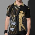 Golf These Are Moments Polo Shirt For Men Golden Charming Pattern 3D