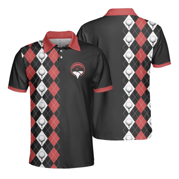 Red Ver Golf Argyle Polo Shirt Premium For Men Love Running Tennis Golf Style