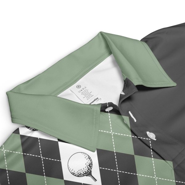 Green Ver Golf Argyle Polo Shirt Premium For Men Love Running Tennis Golf Style