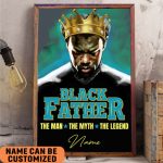 Black King Poster Black Father Man Myth Legend Motivational Wall Art Dad Gift