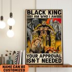 Personalized African American King Wall Art Black King Poster Inspiratonal Gift
