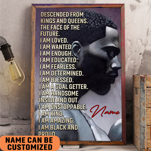 Black King Poster, I Am Son Of The King Poster, Black Man Poster, African American