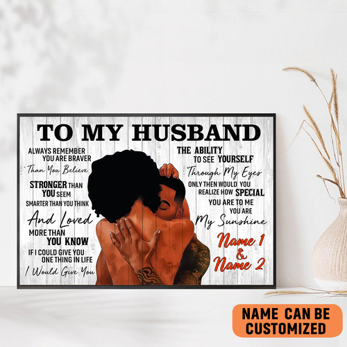 Afro Couple Letter From Husband to African Wife Poster Meaningful Gift For Black Couple