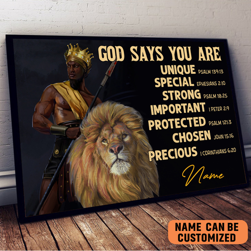 Personalized African American Wall Art God Say Black King Are Poster