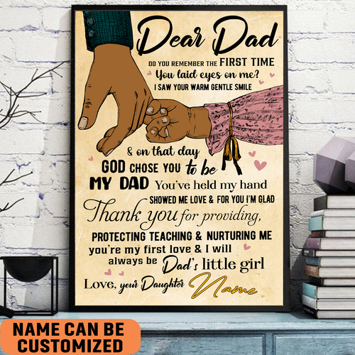 Custom Black Dad &Amp; Daughter Poster Meaningful African Wall Art Juneteenth Gift