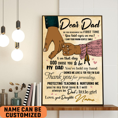 Custom Black Dad &Amp;Amp; Daughter Poster Meaningful African Wall Art Juneteenth Gift