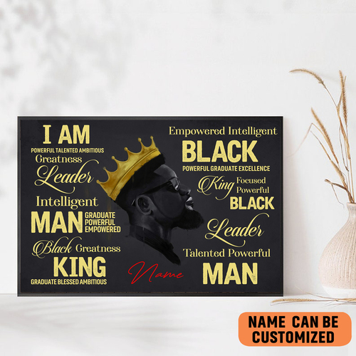 Customized Inspirational Posters For Black Man I’M King Vertical Poster