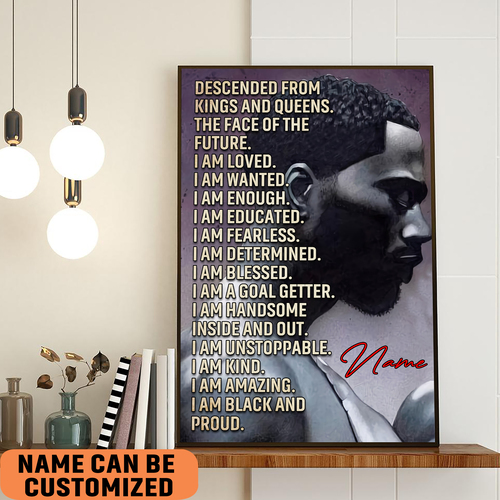 Customized Inspirational Posters for Black Man I’m King Vertical Poster