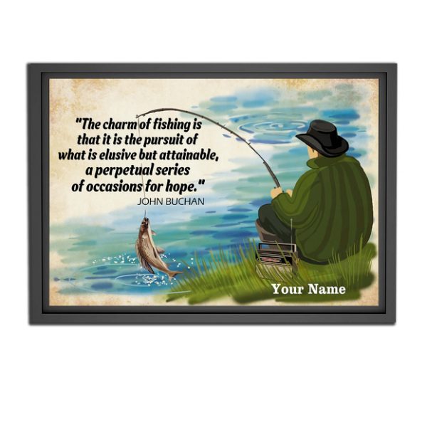 Personalized Fishing Rules Poster Don’t Forget The Bait Fishing Dad Fishing Men Wall Art Gift