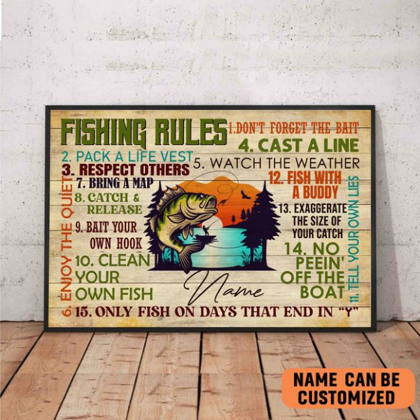 Fishing Quote Poster by John Buchan, The Charm Of Fishing Wall Art Home Decor Customized
