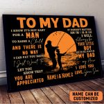 Personalized Fishing Poster, To My Dad Poster Gift to Dad On Father’s Day Family Art Decor