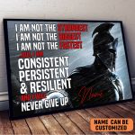 Spartan Warrior Poster I Am Not Strongest Biggest Fastest But I Will Never Give Up Poster