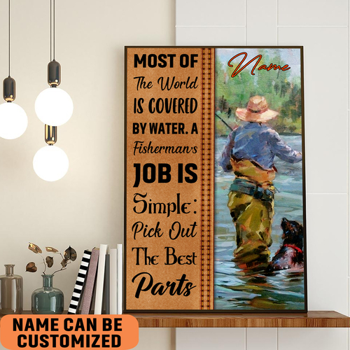Customized Motivated Fishing Poster Fisherman Painting Artwork Gift