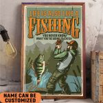 Life Is Also Like Fishing Vintage Poster Gift For Fishermen Fishing Lover