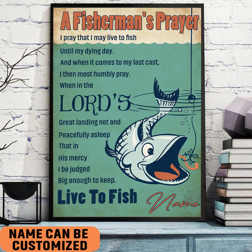 A Fisherman’S Prayer Poster Christian Wall Art Gift For Fisherman, Fishing Out Lover, God Believer