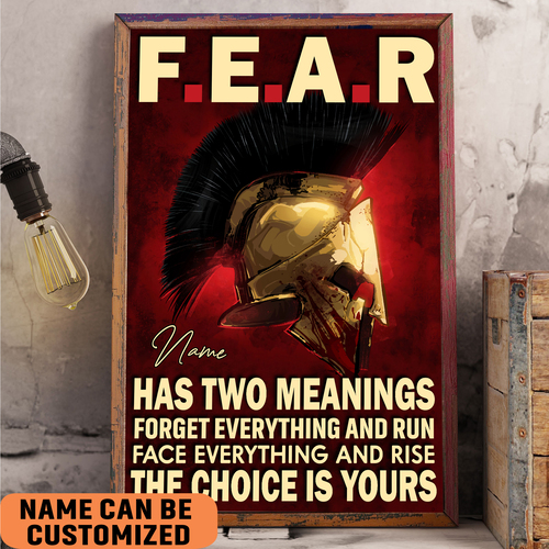 Spartan Fear Meanings The Choice Is Yours Poster InspirationalWall Art For Warrior Fighter