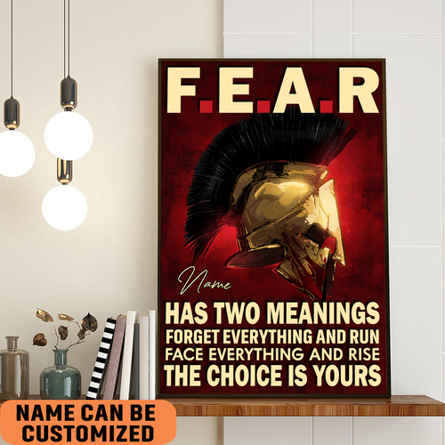 Spartan Fear Meanings The Choice Is Yours Poster InspirationalWall Art For Warrior Fighter