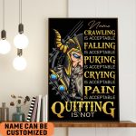 Crawling Is Acceptable Falling I Acceptable Quitting Is Not Viking Print Poster Personalized Wall Art